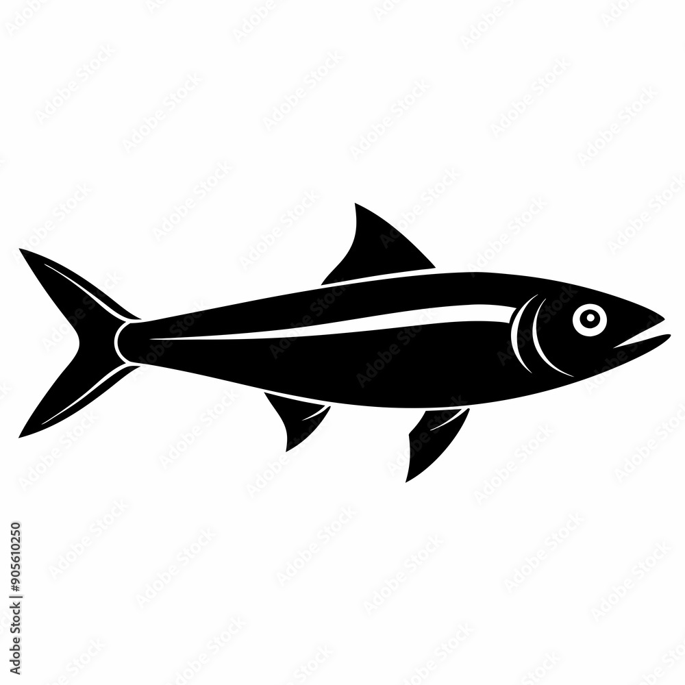 Fototapeta premium Anchovy Black silhouette