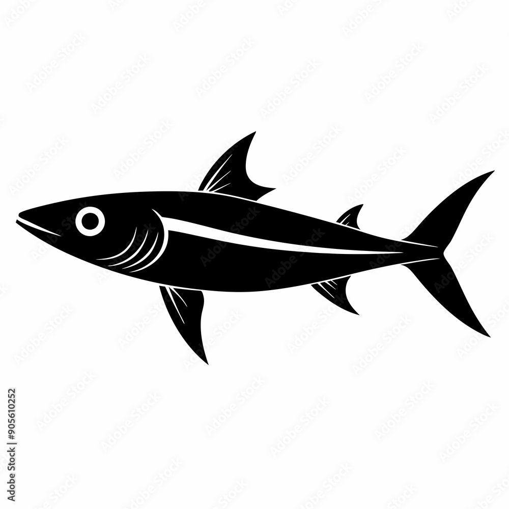 Fototapeta premium Anchovy Black silhouette