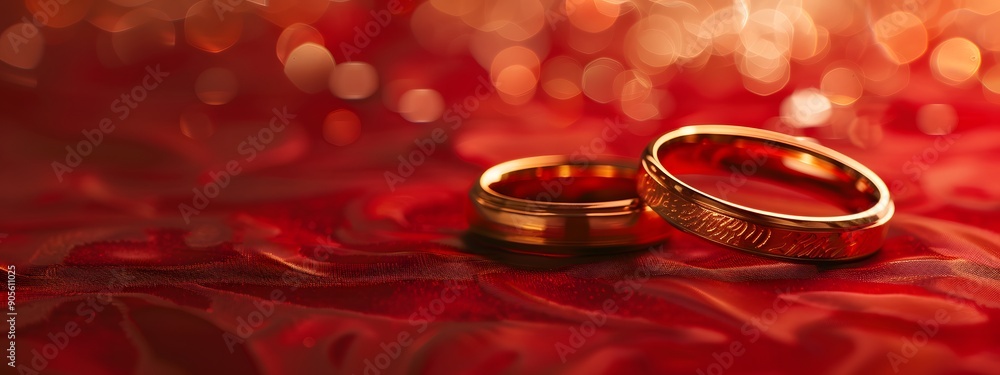A pair of golden wedding rings A pair of golden wedding rings
