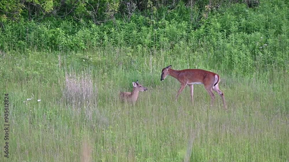 Doe and Young Buck in the Grass Doe and Young Buck in the Grass