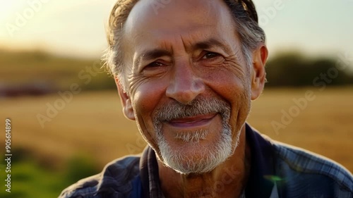 A man in his 40s with a gruff exterior breaks into a wide and genuine smile as he looks towards the camera his love for his family evident in his crinkled eyes. His tousled hair