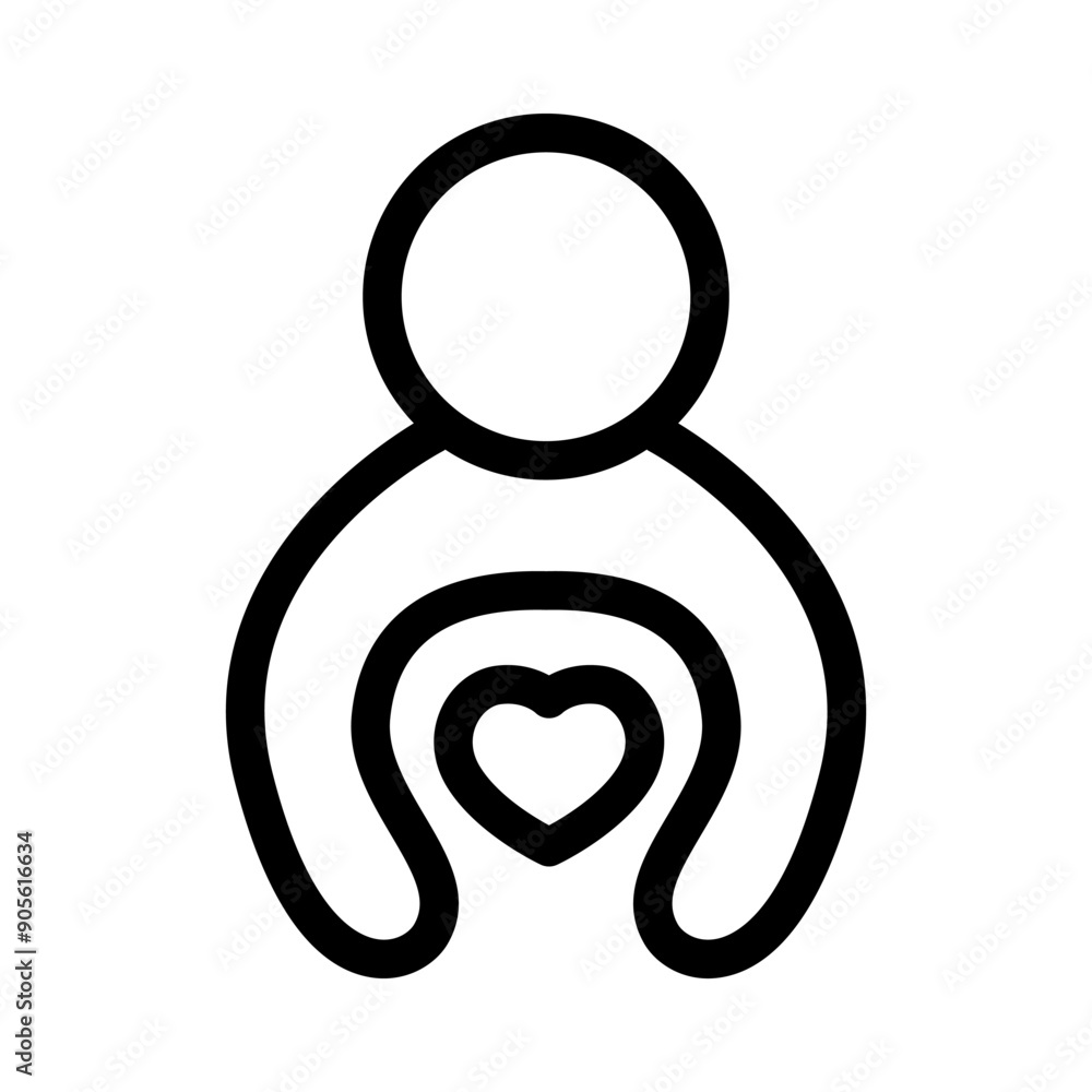 Care icon in thin line style vector illustration graphic design Care icon in thin line style vector illustration graphic design