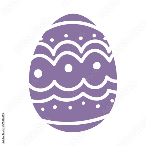 Decorated easter egg icon Easter season Vector
