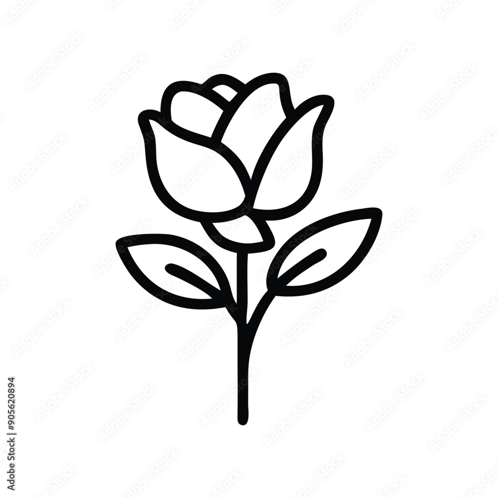  peony flower vector art icon  illustrator isolated on white background