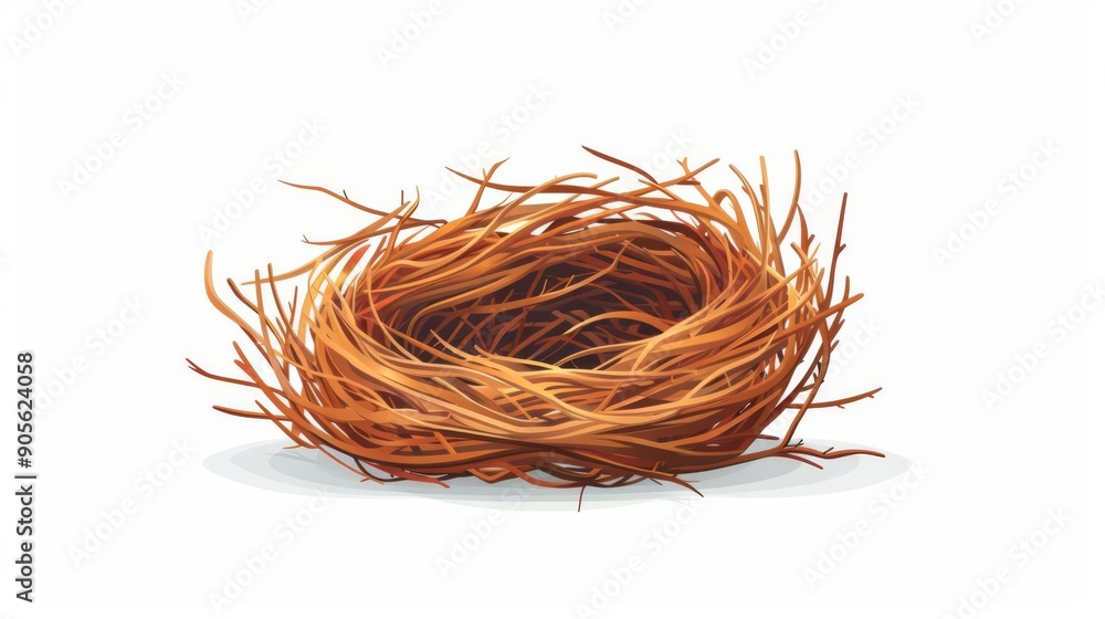 illustration, empty nest, hate, flat design, isolated on white background illustration, empty nest, hate, flat design, isolated on white background