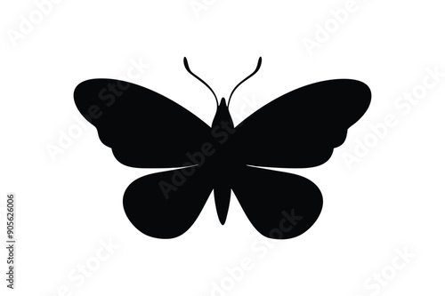 Butterfly  silhouette black vector illustrator isolated on white Background