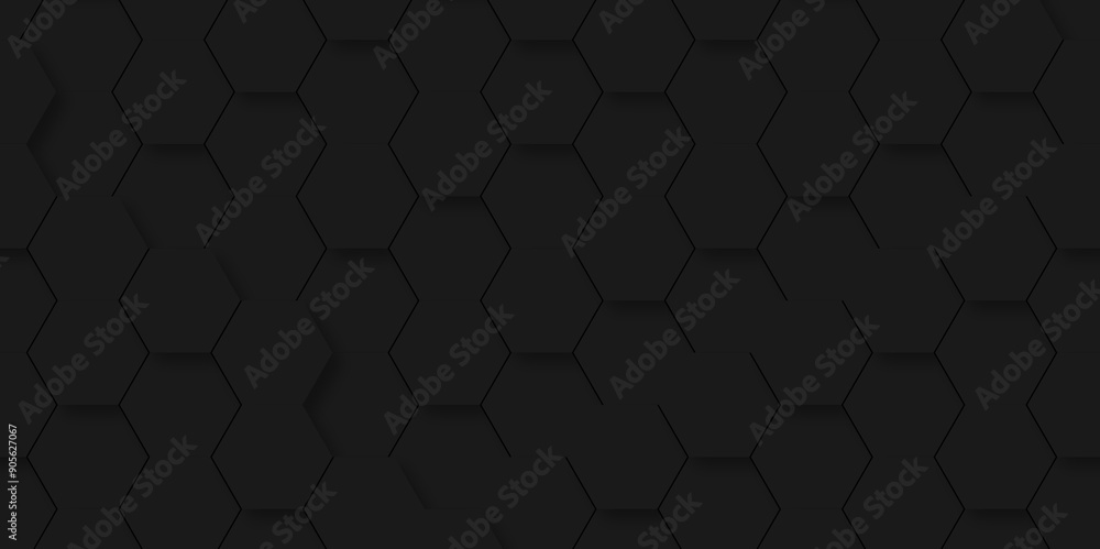 Abstract dark black Hexagonal Background. Luxury black Pattern. Vector Illustration. 3D Futuristic abstract honeycomb mosaic background. geometric mesh cell texture. modern futuristic wallpaper. Abstract dark black Hexagonal Background. Luxury black Pattern. Vector Illustration. 3D Futuristic abstract honeycomb mosaic background. geometric mesh cell texture. modern futuristic wallpaper.