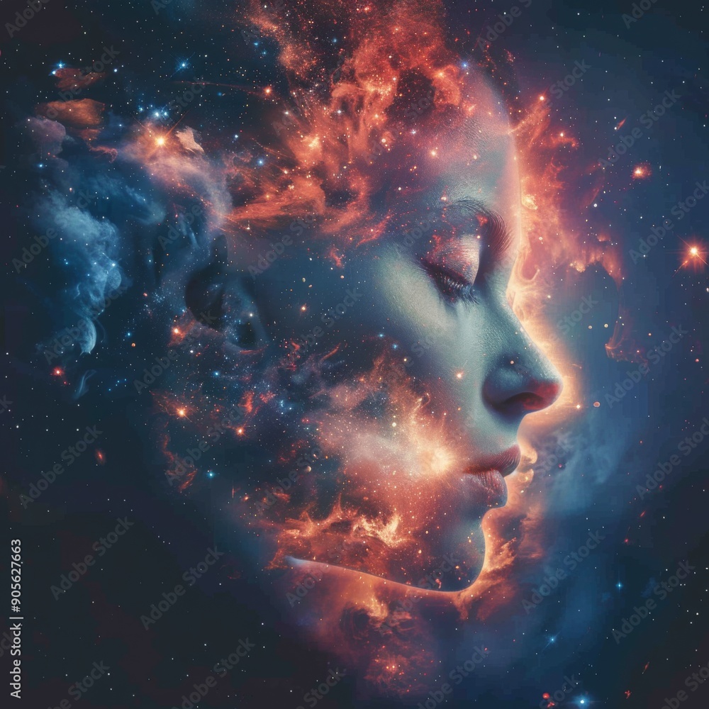 Abstract Human Mind in the Cosmos: A Space Science Concept Depicting the Boundless Reach of Human Thought and Imagination Abstract Human Mind in the Cosmos: A Space Science Concept Depicting the Boundless Reach of Human Thought and Imagination
