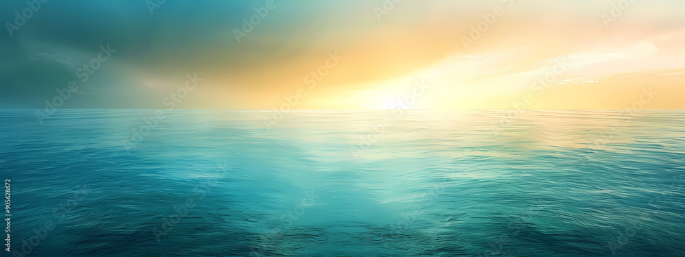 Naklejka premium Ocean Sunset Digital Artwork
