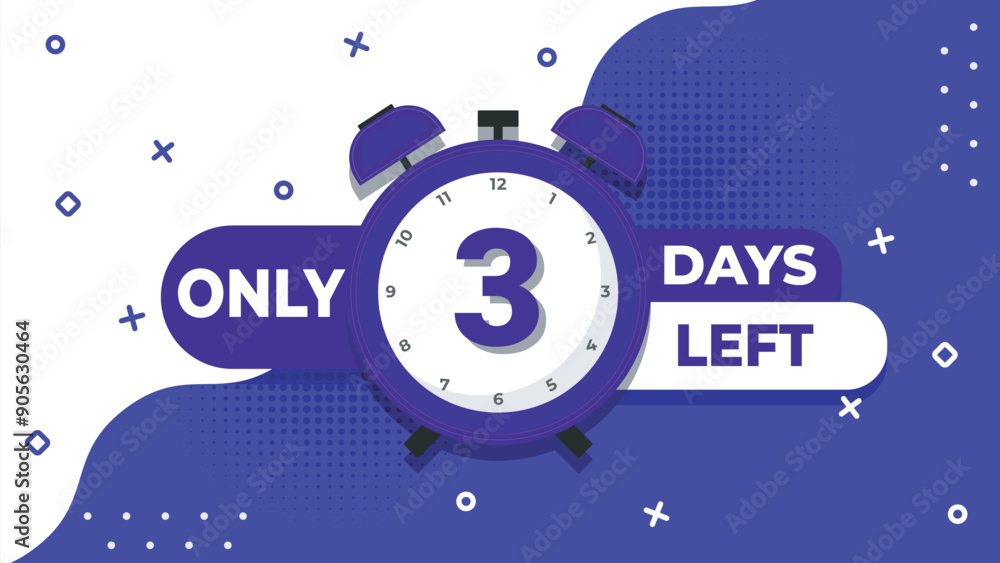 3 days left countdown banner template design with timer vector 3 days left countdown banner template design with timer vector