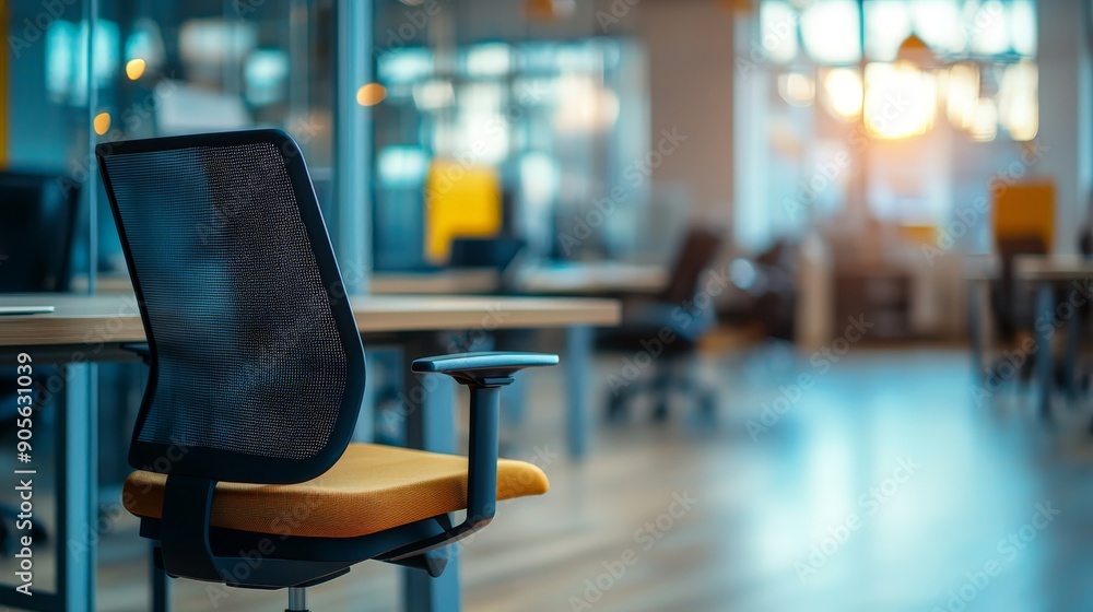 an ergonomic office chair in a modern office building an ergonomic office chair in a modern office building