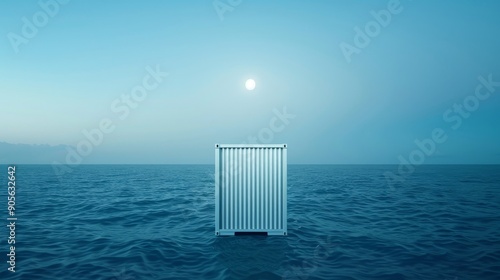 A large moon is reflected in the water