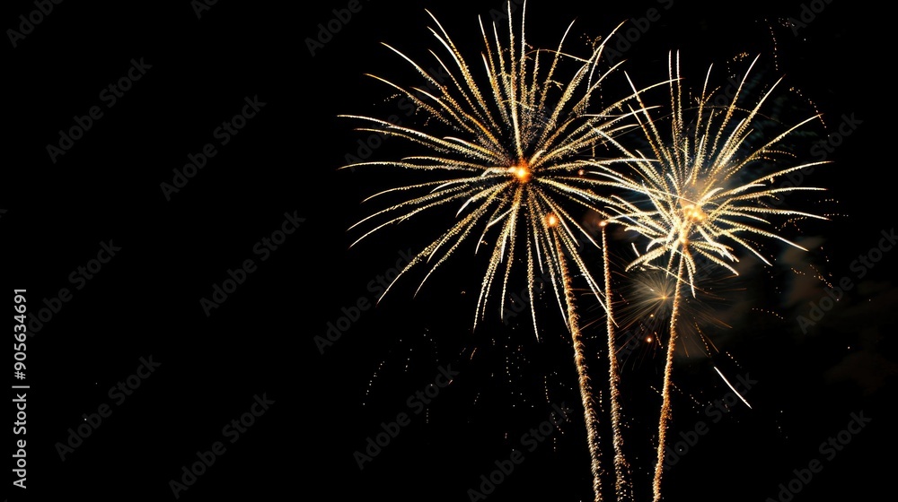 Copy space with black background showcasing fireworks Copy space with black background showcasing fireworks