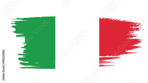Flag of Italy, brush stroke background