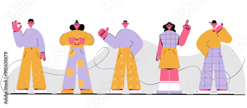Set of characters vector illustration