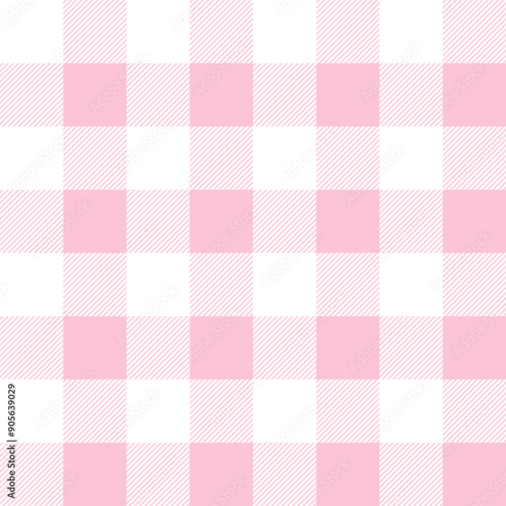 Fototapeta premium Pink gingham seamless pattern