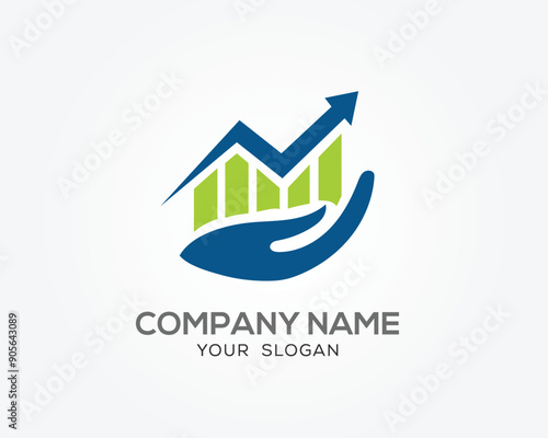 Abstract graph and arrow for economics corporate business finance marketing logo vector