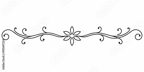 graphic with a black white and pink elegant plant flower sakura ornament on an isolated background