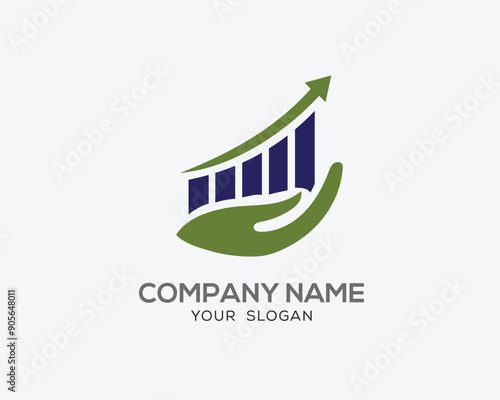 Abstract graph and arrow for economics corporate business finance marketing logo vector