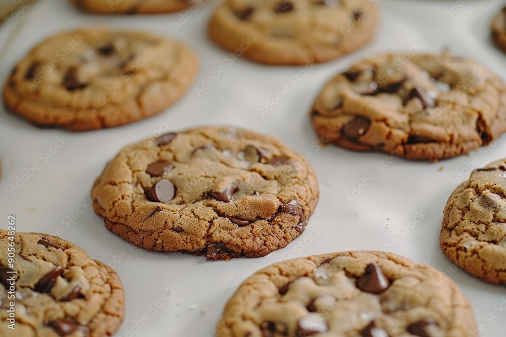 A plate of chocolate chip cookies with a white background A plate of chocolate chip cookies with a white background