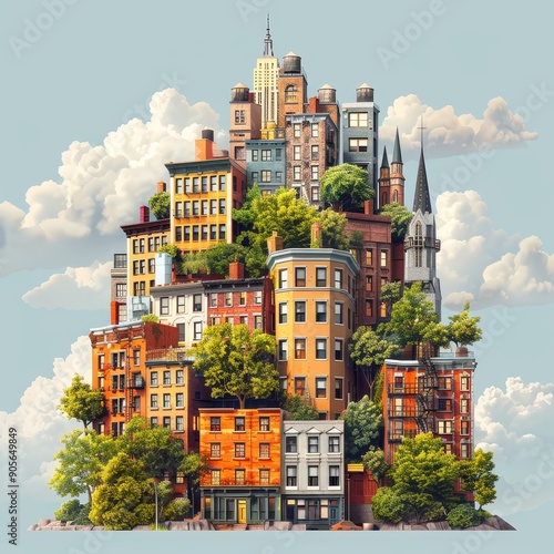 Cityscape Fantasy: A Verdant Urban Oasis