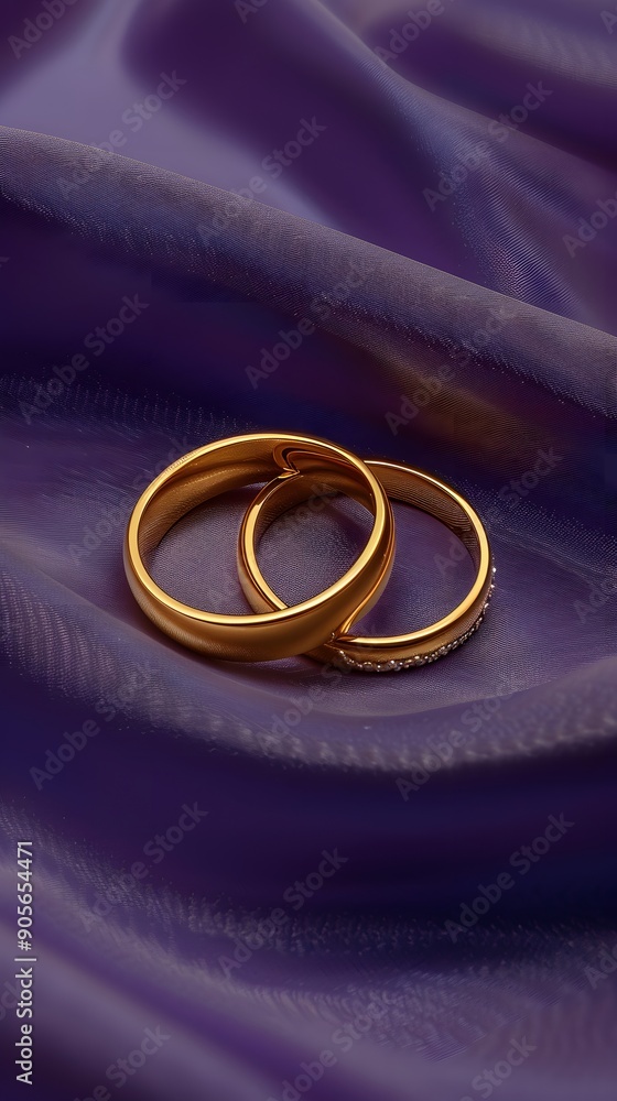 A pair of golden wedding rings A pair of golden wedding rings