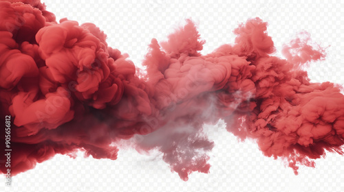 red smoke isolated on white