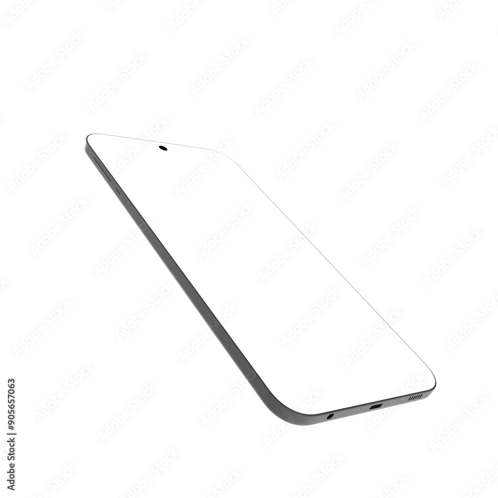 Realistic smart phone with transparent screen 3d render illustration Realistic smart phone with transparent screen 3d render illustration