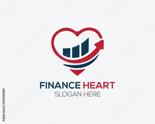 Love finance logo and love symbols vector concept illustration