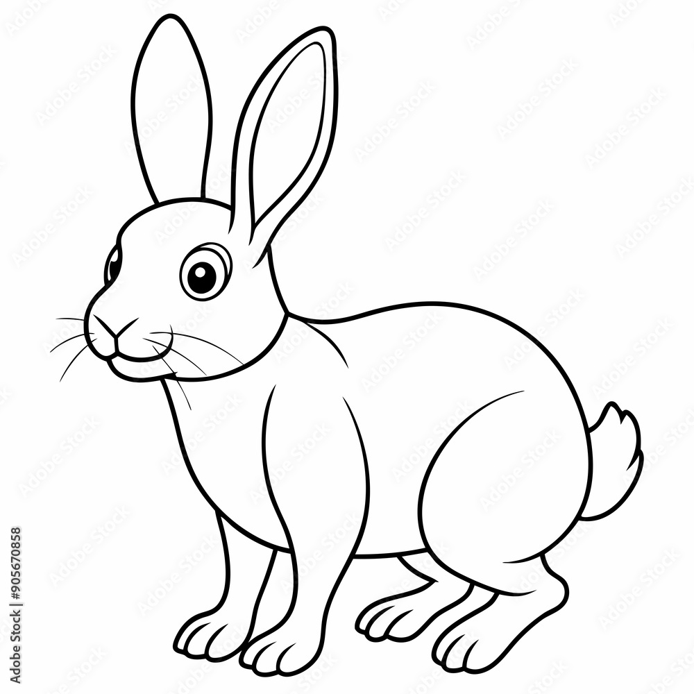Animals rabbit coloring book outline Animals rabbit coloring book outline