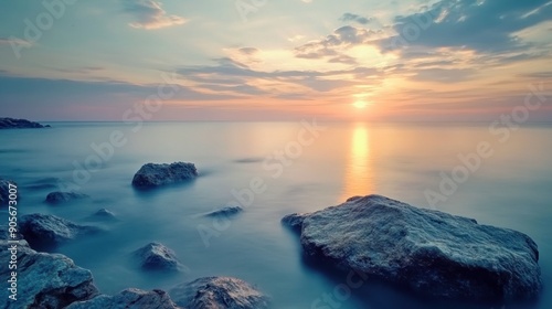 Tranquil Sunset over the Ocean