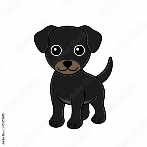 Full black Dog silhouette vector illustration © Aynal