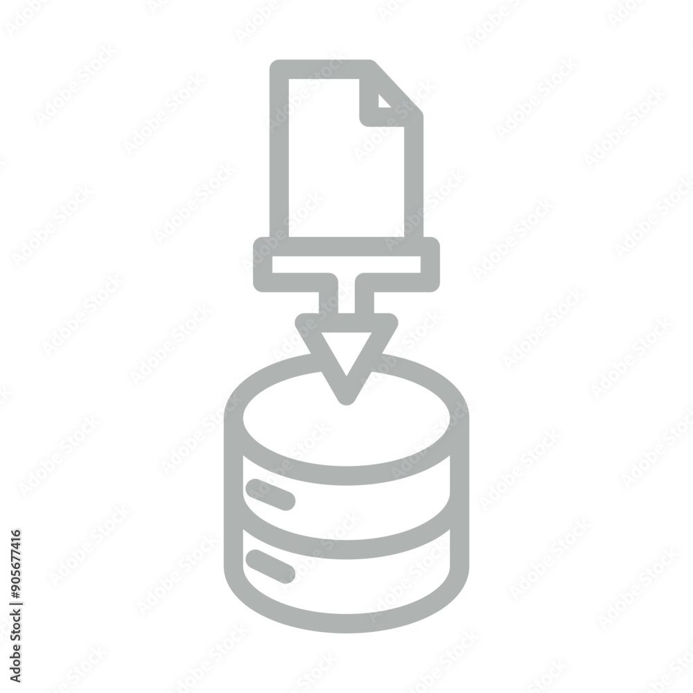 Data Collection Vector Line Grey Icon Design Data Collection Vector Line Grey Icon Design