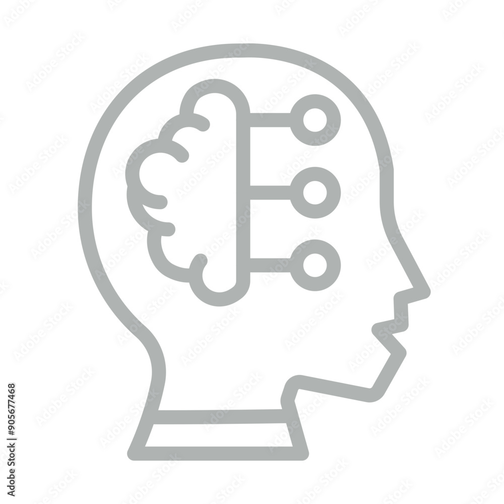 Machine Learning Vector Line Grey Icon Design Machine Learning Vector Line Grey Icon Design