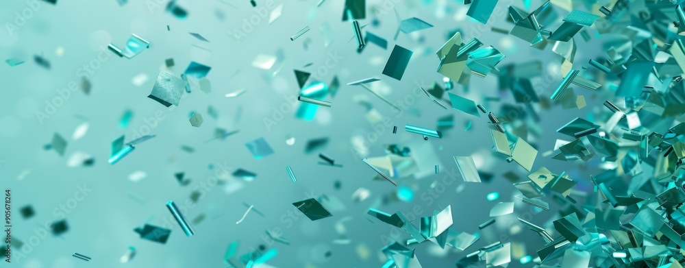 Colorful confetti is joyfully scattered on a bright backdrop, perfect for festive occasions like parties Colorful confetti is joyfully scattered on a bright backdrop, perfect for festive occasions like parties