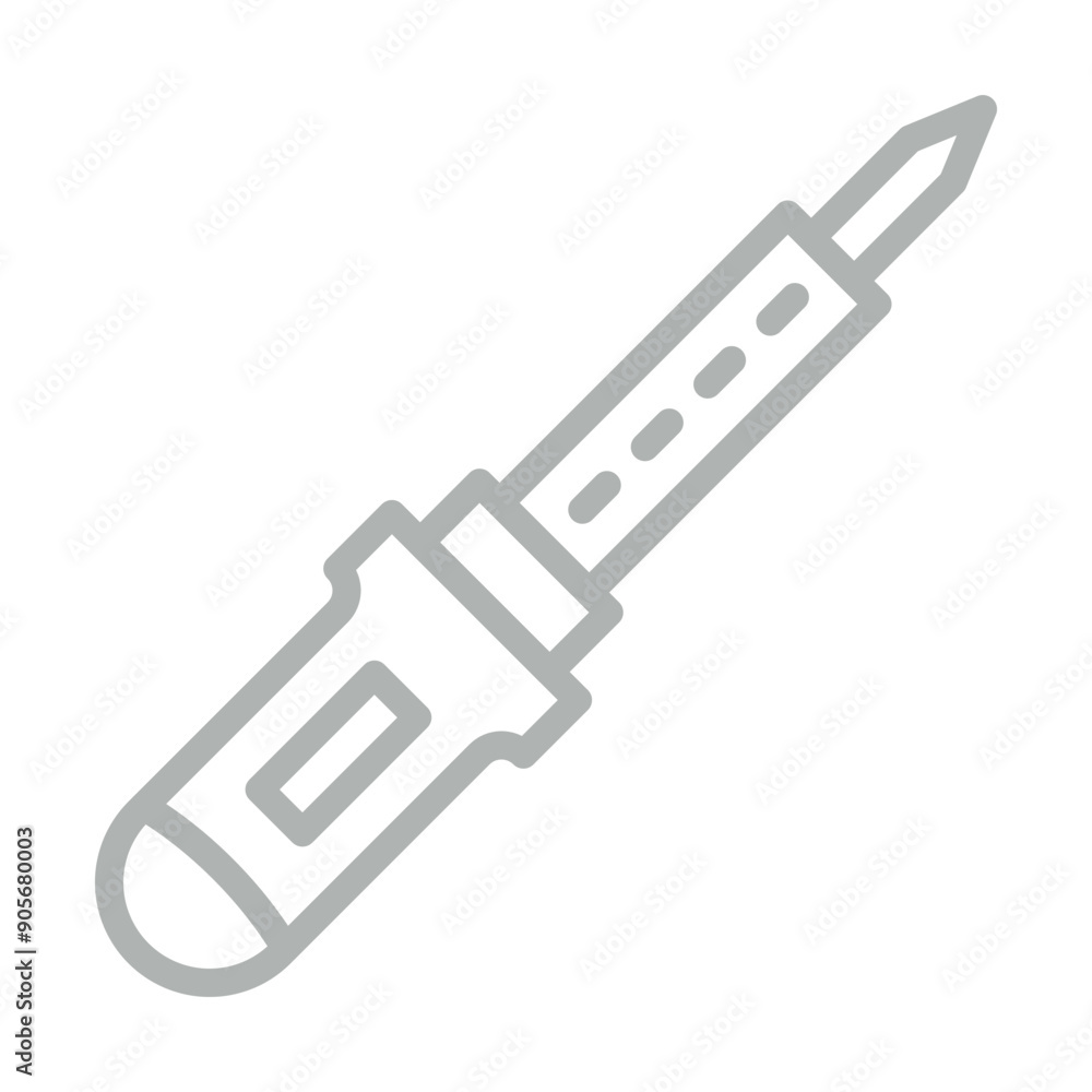 Soldering Iron Vector Line Grey Icon Design Soldering Iron Vector Line Grey Icon Design
