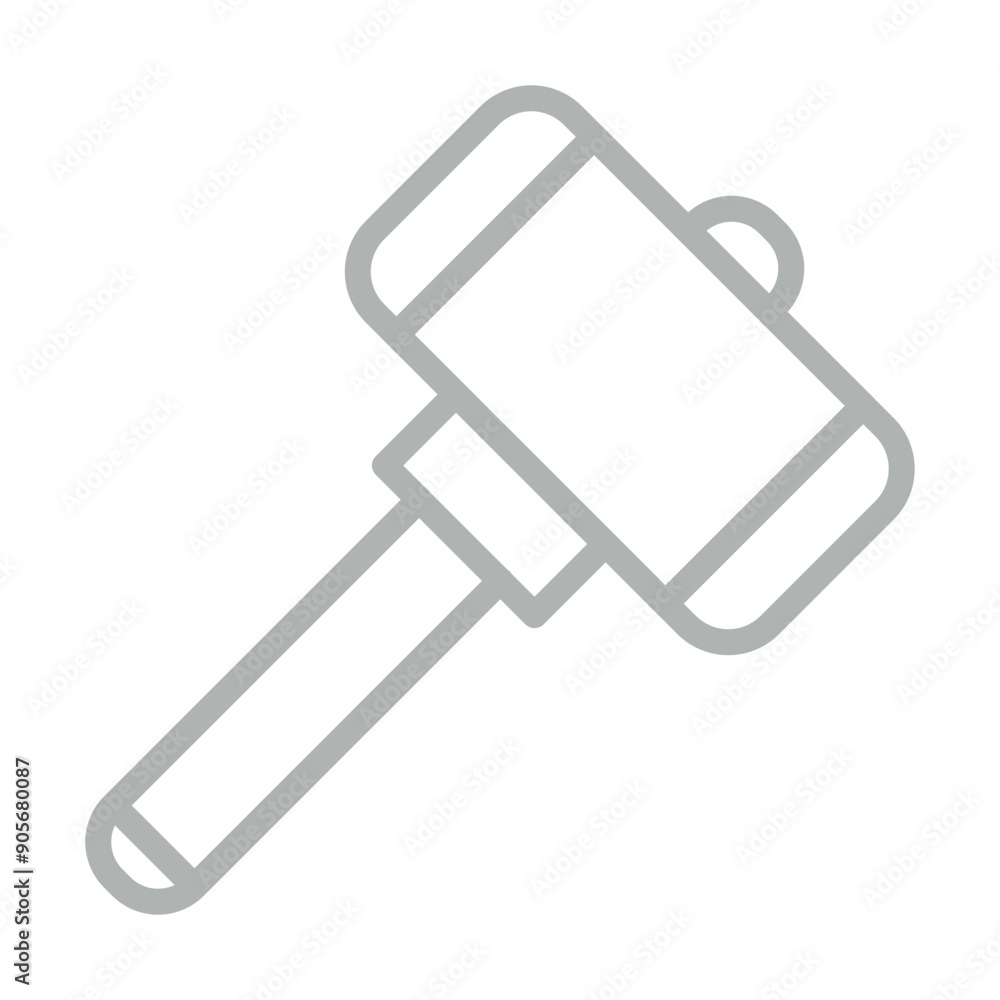Mallet Vector Line Grey Icon Design Mallet Vector Line Grey Icon Design