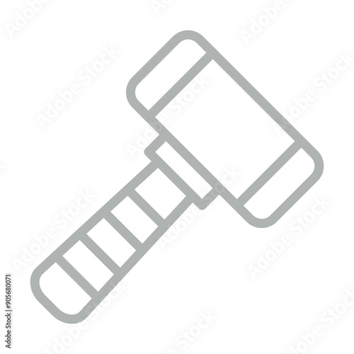 Sledgehammer Vector Line Grey Icon Design