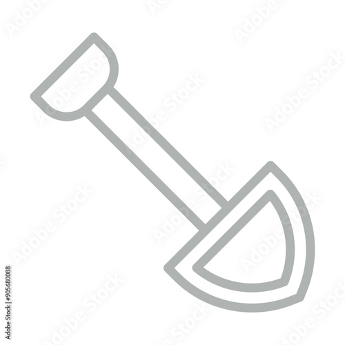 Shovel Vector Line Grey Icon Design
