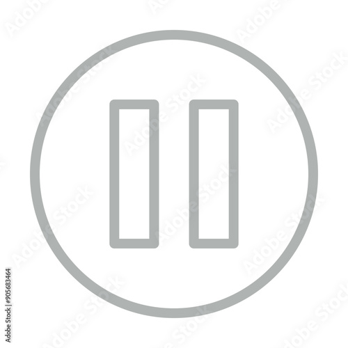 Pause Vector Line Grey Icon Design