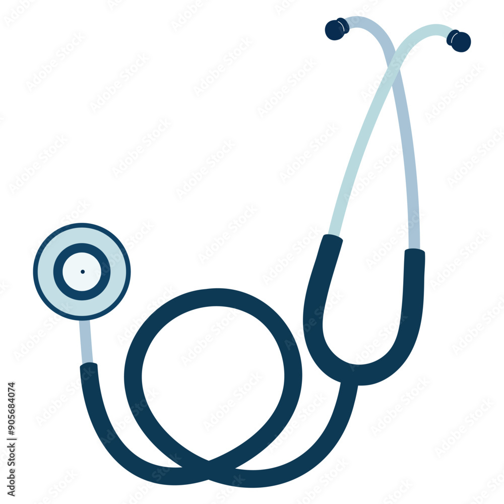 Stethoscope flat icon isolated on white. Vector illustration Stethoscope flat icon isolated on white. Vector illustration