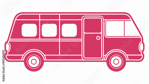 Retro Van Camping Adventure on Mountain Background - Printable Graphic Design