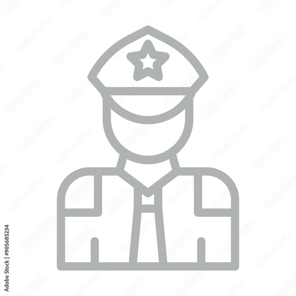 Police Vector Line Grey Icon Design Police Vector Line Grey Icon Design