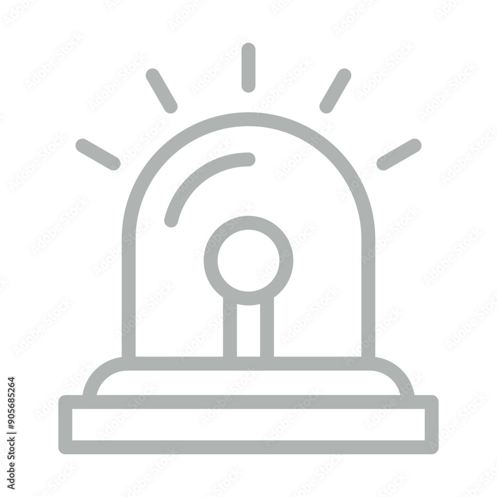 Siren Vector Line Grey Icon Design Siren Vector Line Grey Icon Design