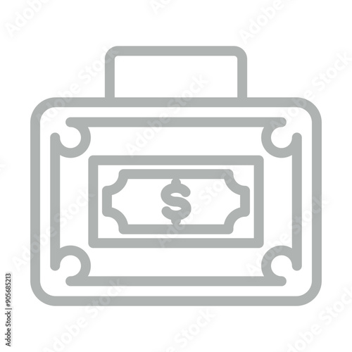 Money Laundering Vector Line Grey Icon Design