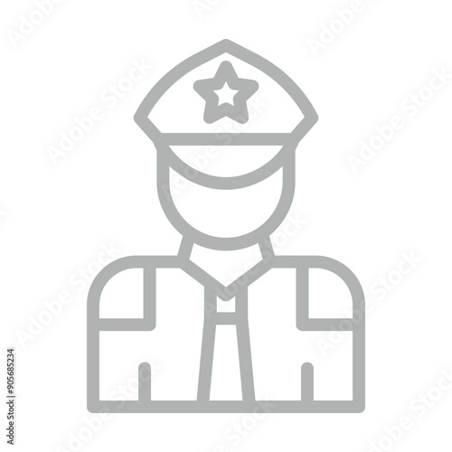 Police Vector Line Grey Icon Design