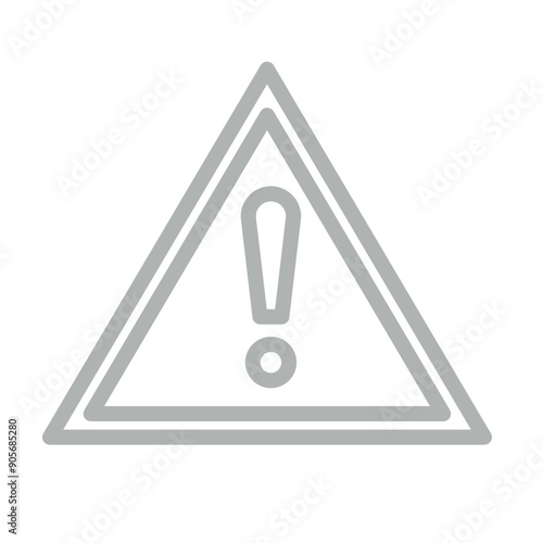 Warning Vector Line Grey Icon Design