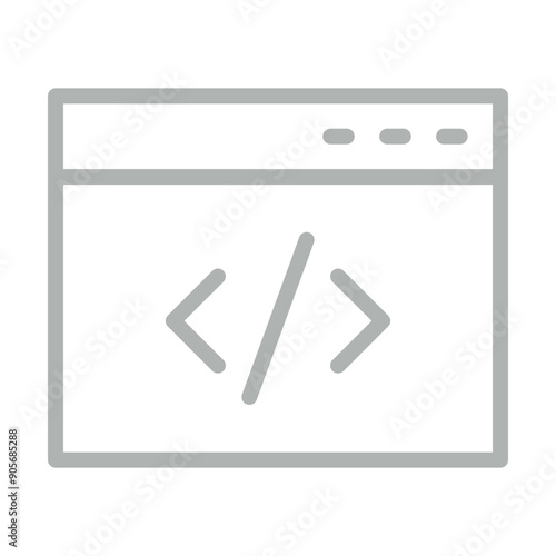 Web Coding Vector Line Grey Icon Design