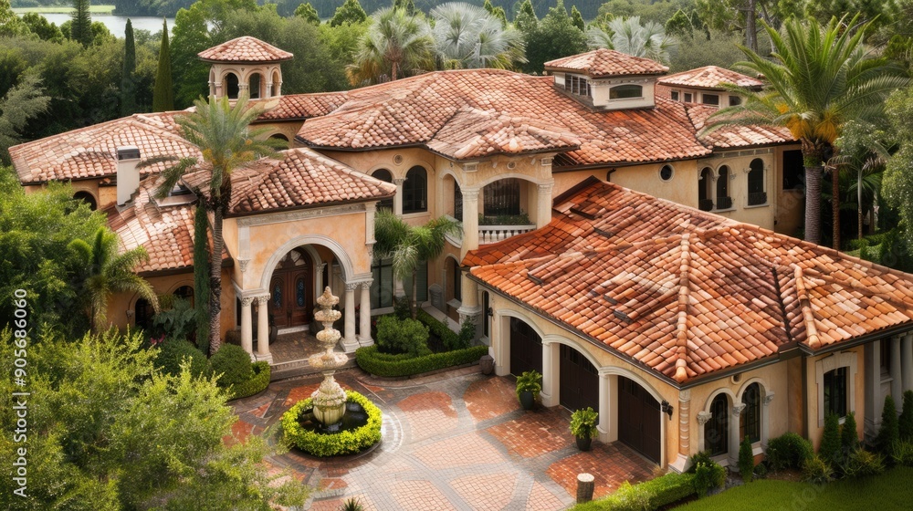 Obraz premium Florida Roof. Aerial View of Luxury Homes in Orlando, Florida