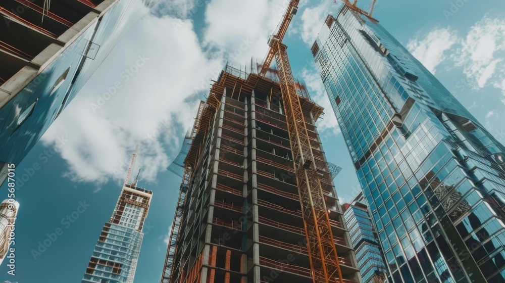 Fototapeta premium Constructtoin industry background illustration generated by ai